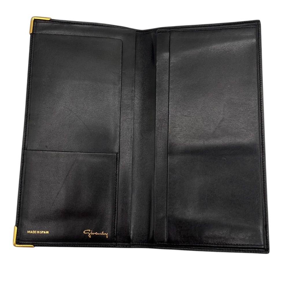 Authentic GIVENCHY Long billing 4G logo leather black